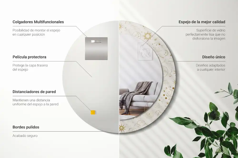 Okroglo okrasno ogledalo Mistični vzorec