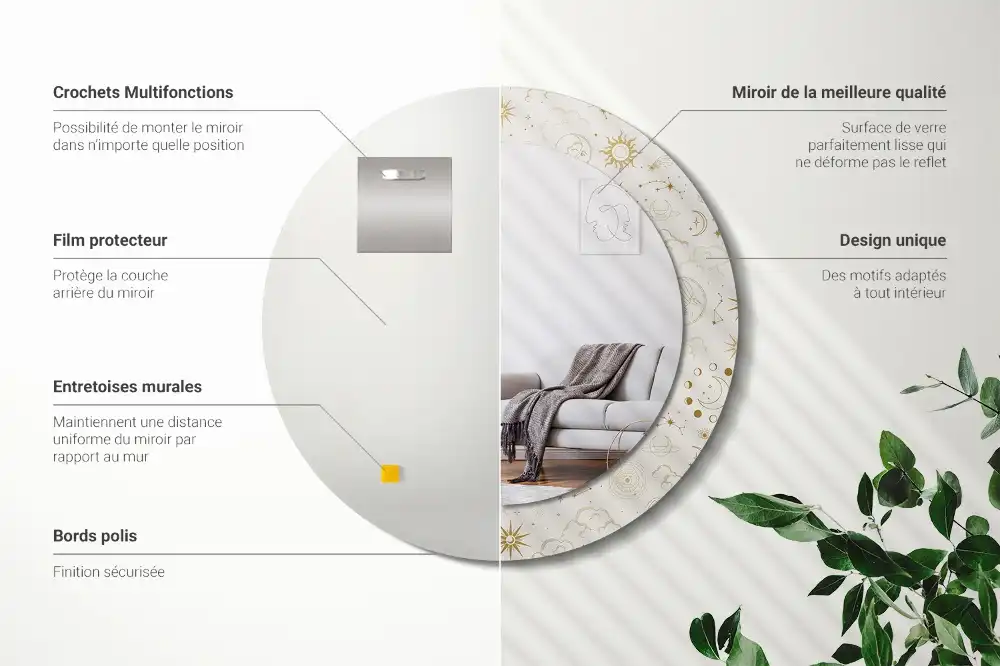 Okroglo okrasno ogledalo Mistični vzorec