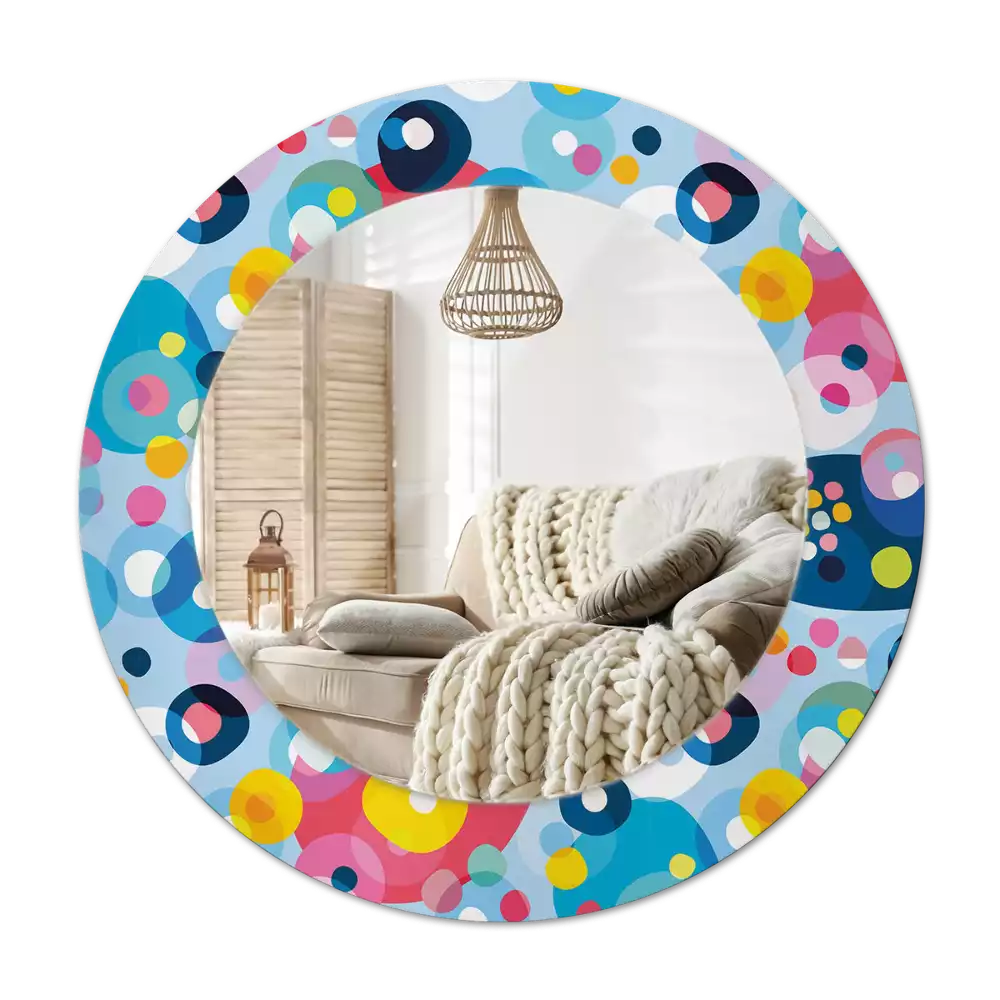 Okroglo okrasno ogledalo Barvni krogi