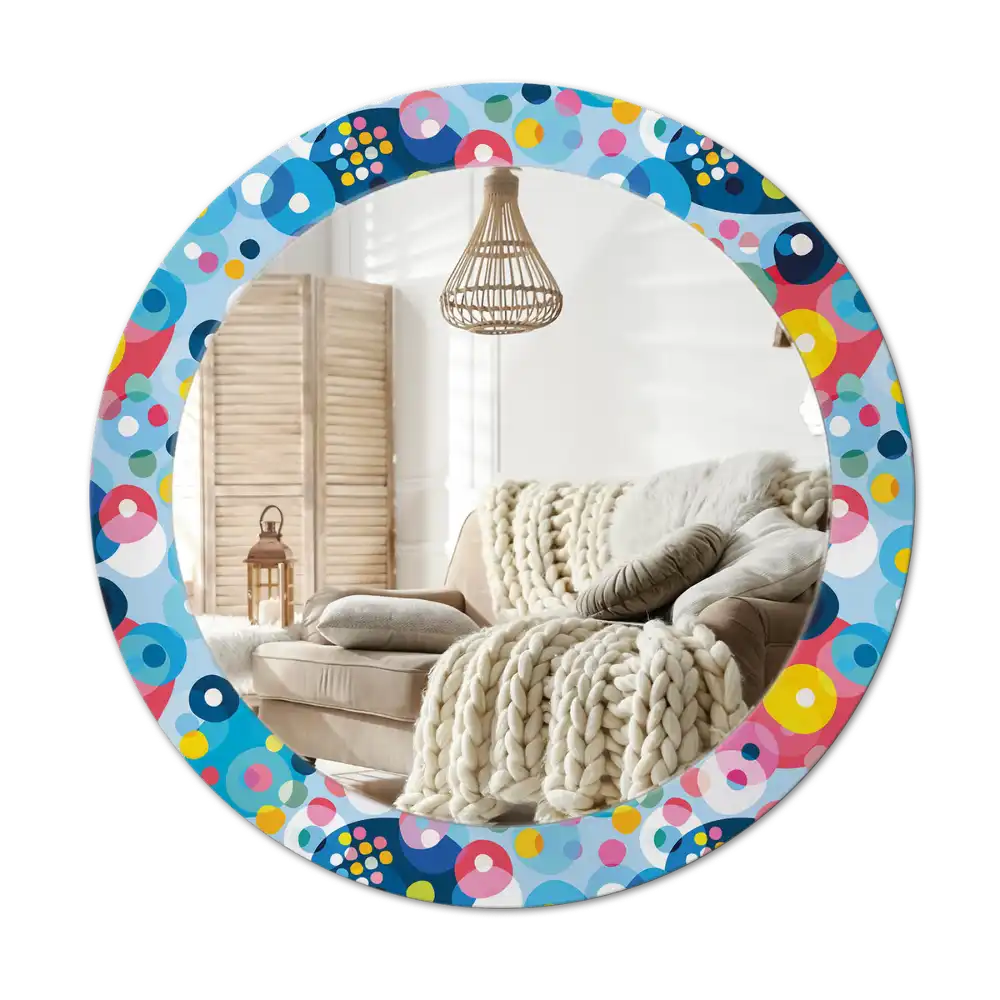 Okroglo okrasno ogledalo Barvni krogi