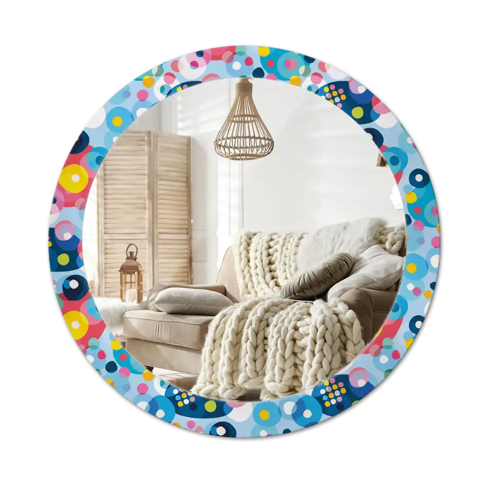 Okroglo okrasno ogledalo Barvni krogi