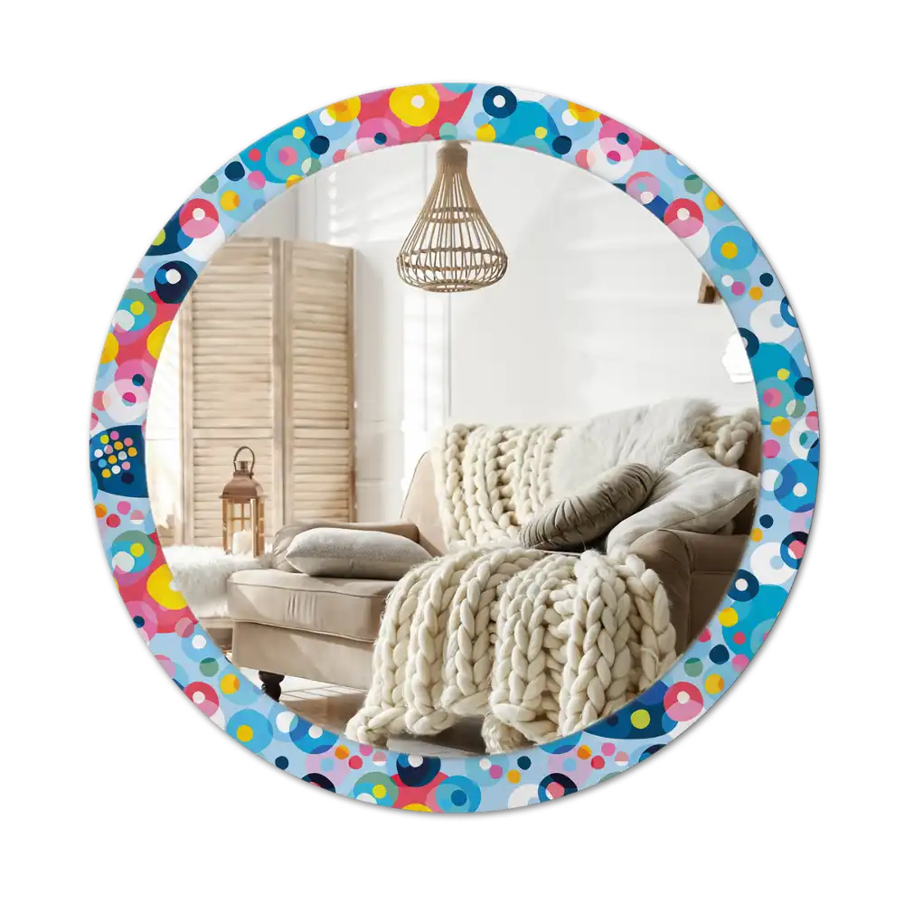 Okroglo okrasno ogledalo Barvni krogi