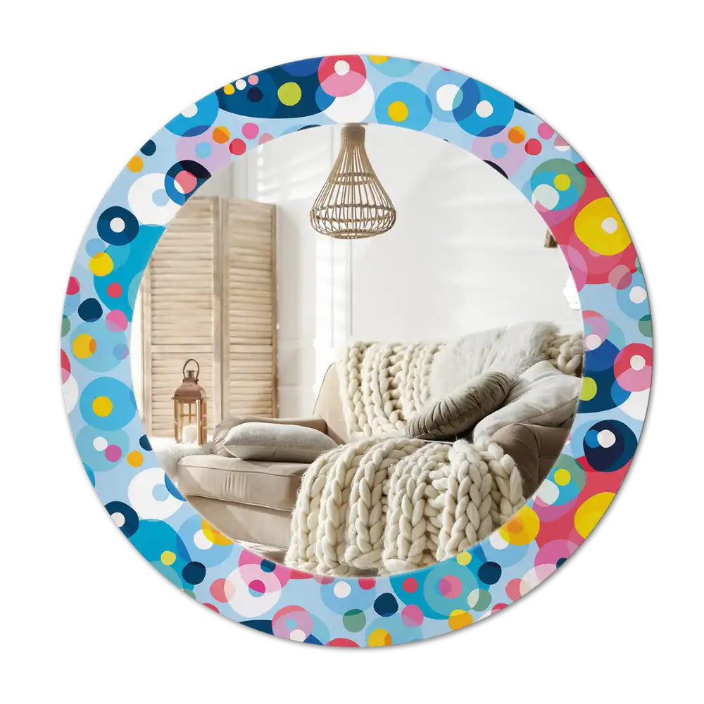 Okroglo okrasno ogledalo Barvni krogi