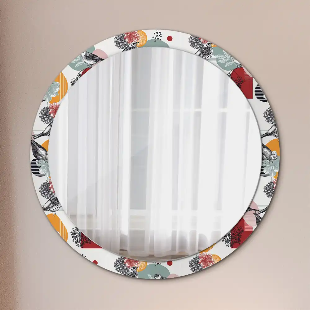 Tiskano okroglo ogledalo Vintage Patki