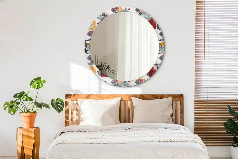 Tiskano okroglo ogledalo Vintage Patki