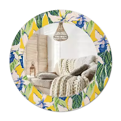 Okroglo okrasno ogledalo Orhideje