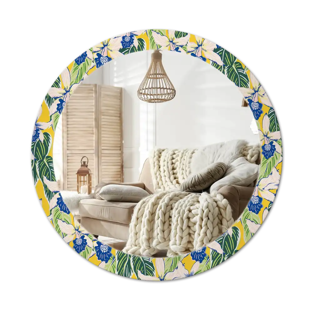 Okroglo okrasno ogledalo Orhideje