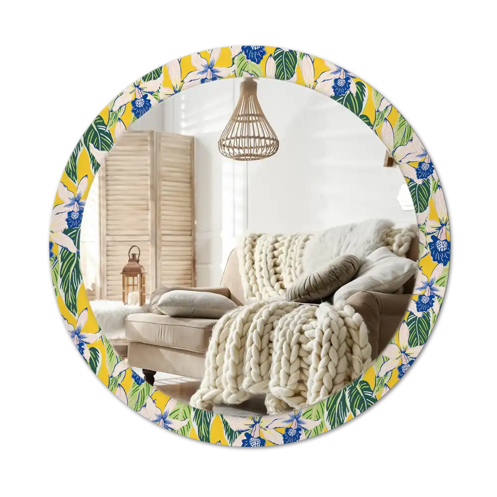 Okroglo okrasno ogledalo Orhideje