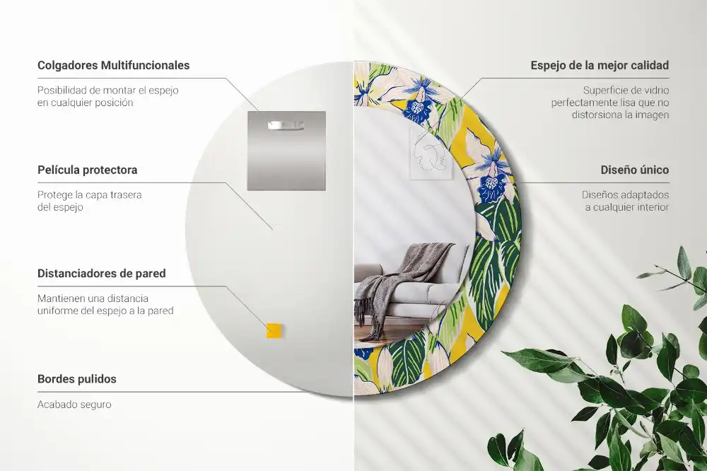 Okroglo okrasno ogledalo Orhideje