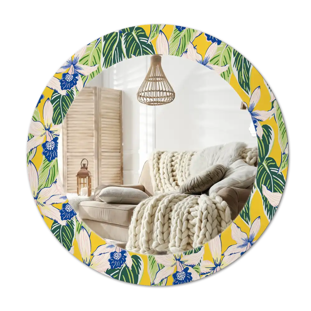 Okroglo okrasno ogledalo Orhideje