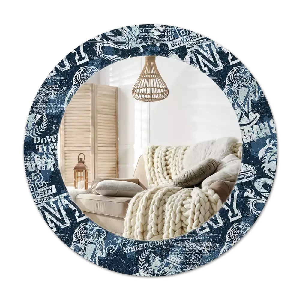 Okroglo stensko okrasno ogledalo Kolaž iz New Yorka