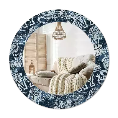 Okroglo stensko okrasno ogledalo Kolaž iz New Yorka