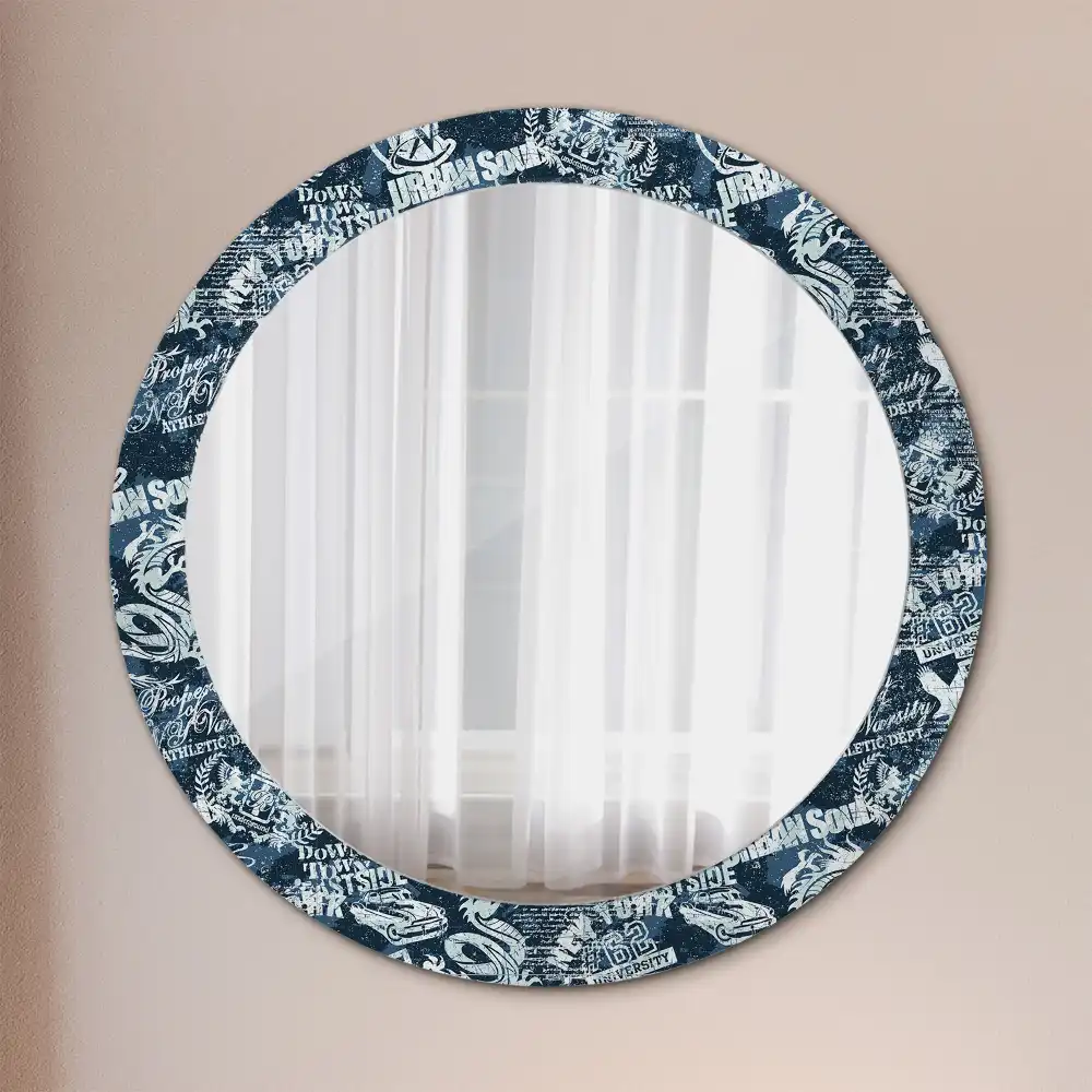 Okroglo stensko okrasno ogledalo Kolaž iz New Yorka