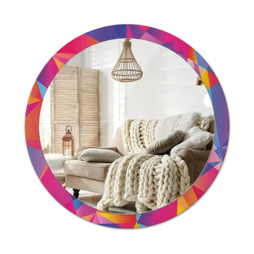 Tiskano okroglo ogledalo Geometrijska sestava