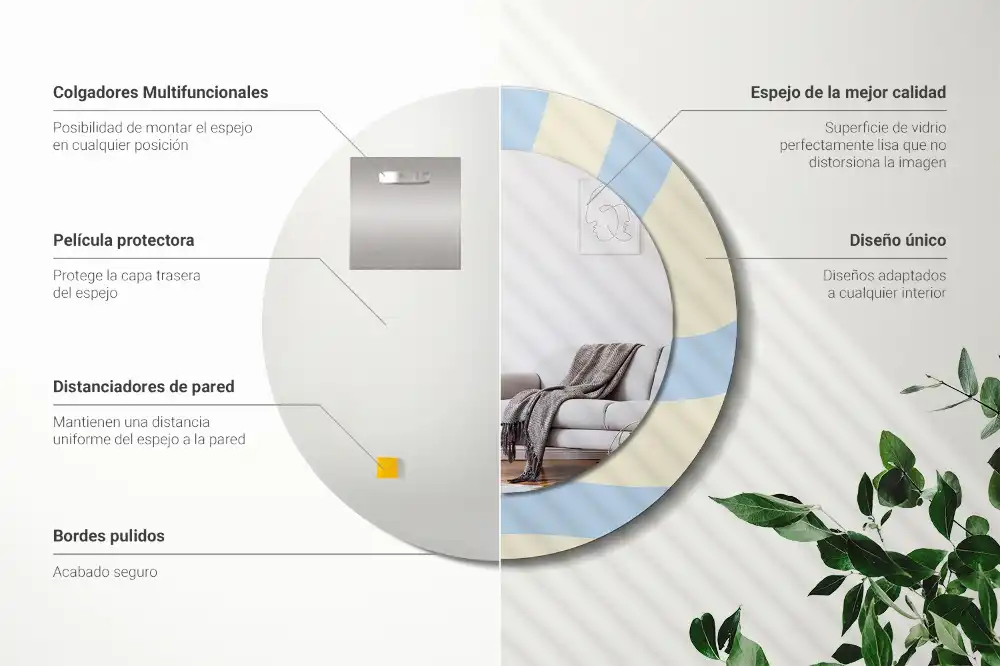 Okroglo stensko okrasno ogledalo Abstraktna oblika