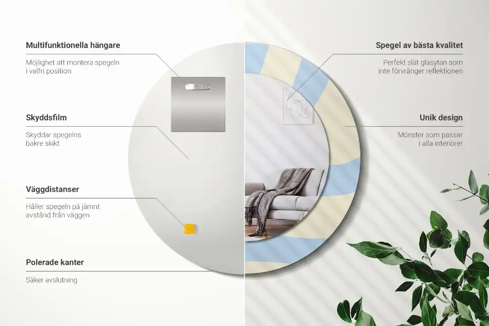 Okroglo stensko okrasno ogledalo Abstraktna oblika