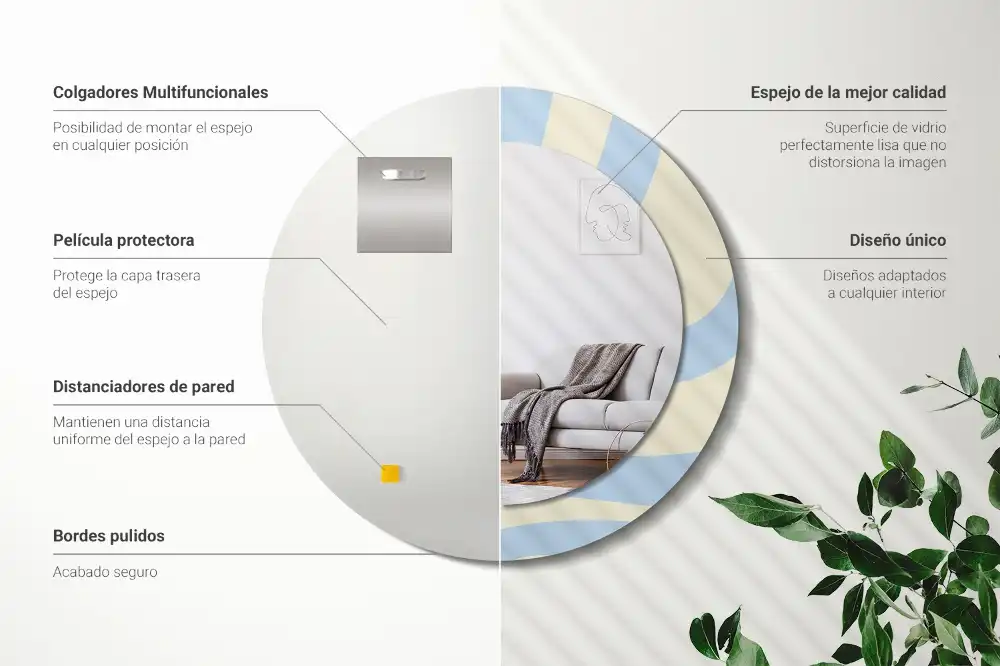 Okroglo stensko okrasno ogledalo Abstraktna oblika