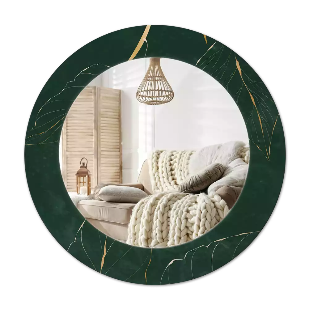 Okroglo okrasno ogledalo Obris lista