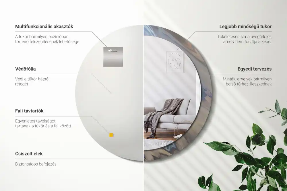 Okroglo okrasno ogledalo Abstraktni valovi