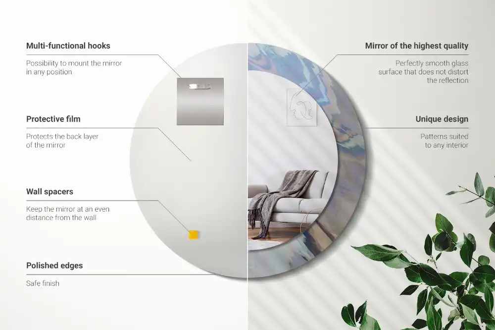 Okroglo okrasno ogledalo Abstraktni valovi