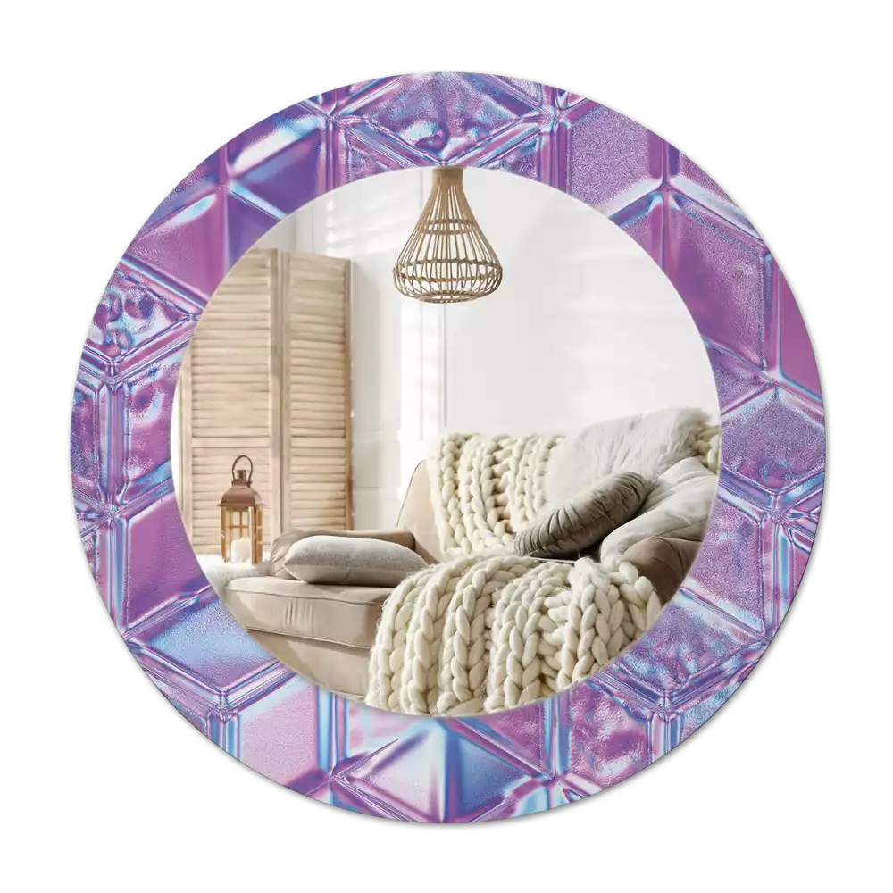 Tiskano okroglo ogledalo Kristalni vzorec