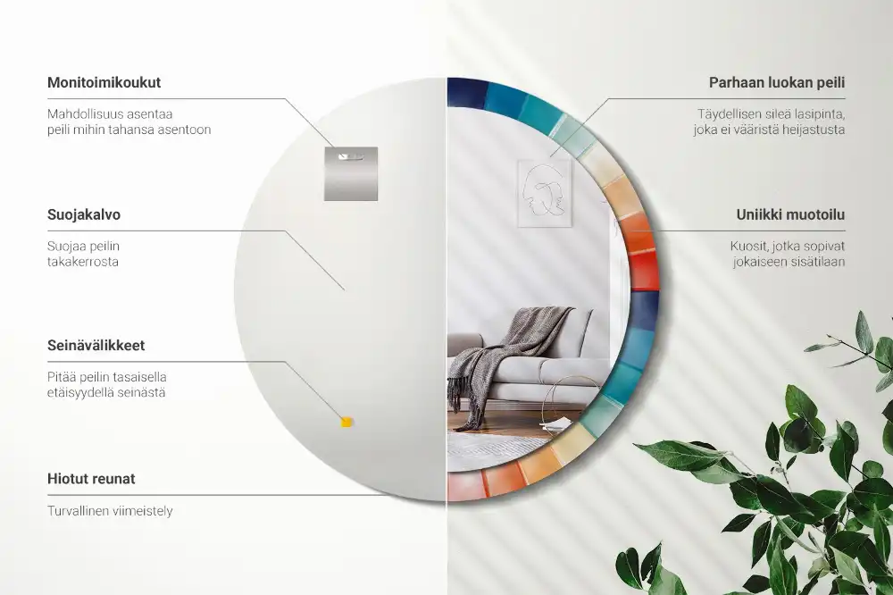 Okroglo okrasno ogledalo Barvite ploščice z žarki