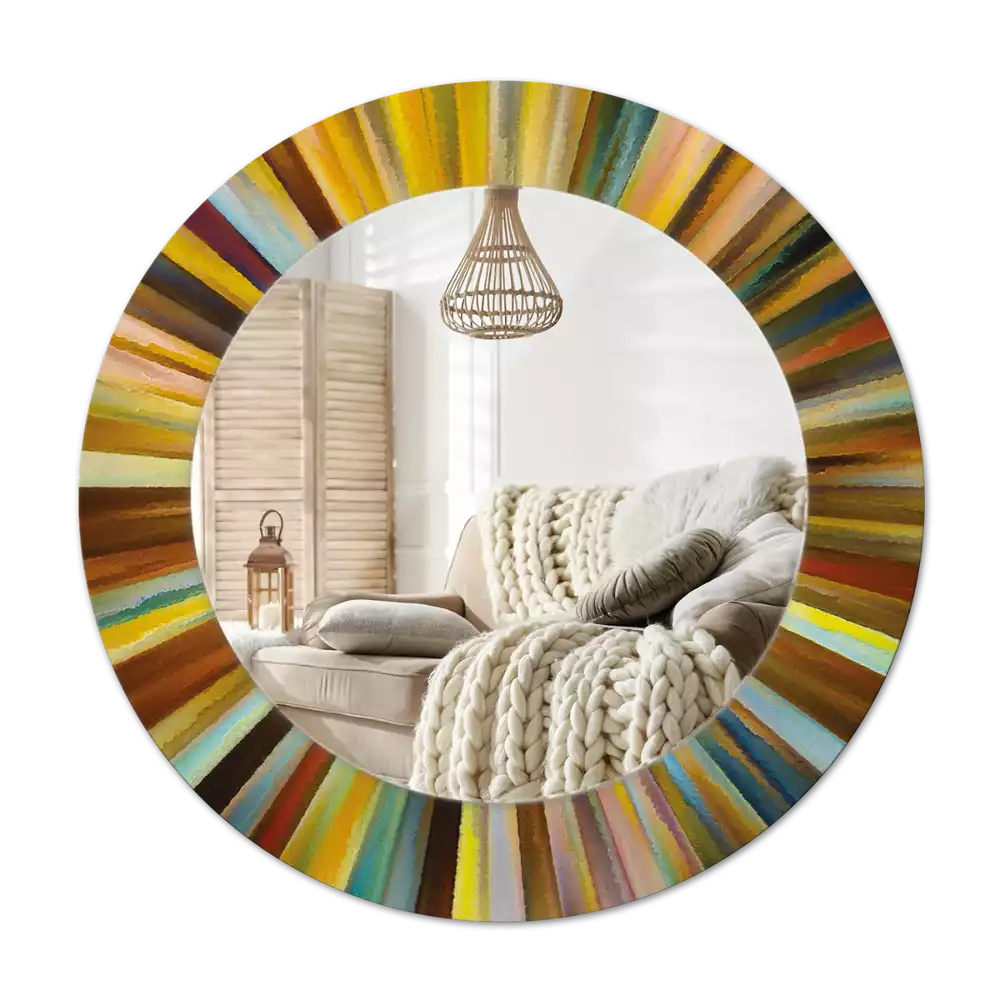 Tiskano okroglo ogledalo Barviti žarki