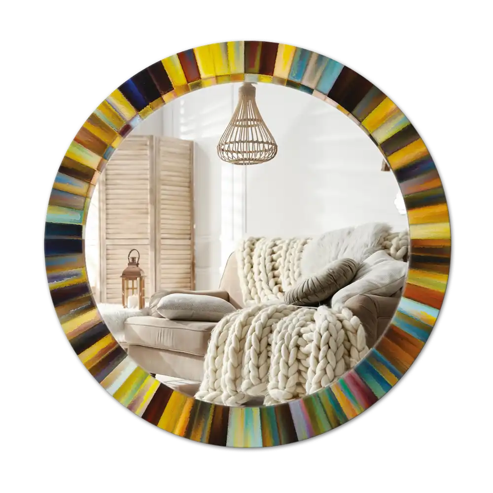 Tiskano okroglo ogledalo Barviti žarki
