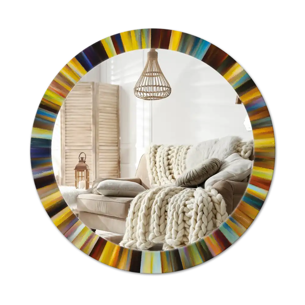 Tiskano okroglo ogledalo Barviti žarki