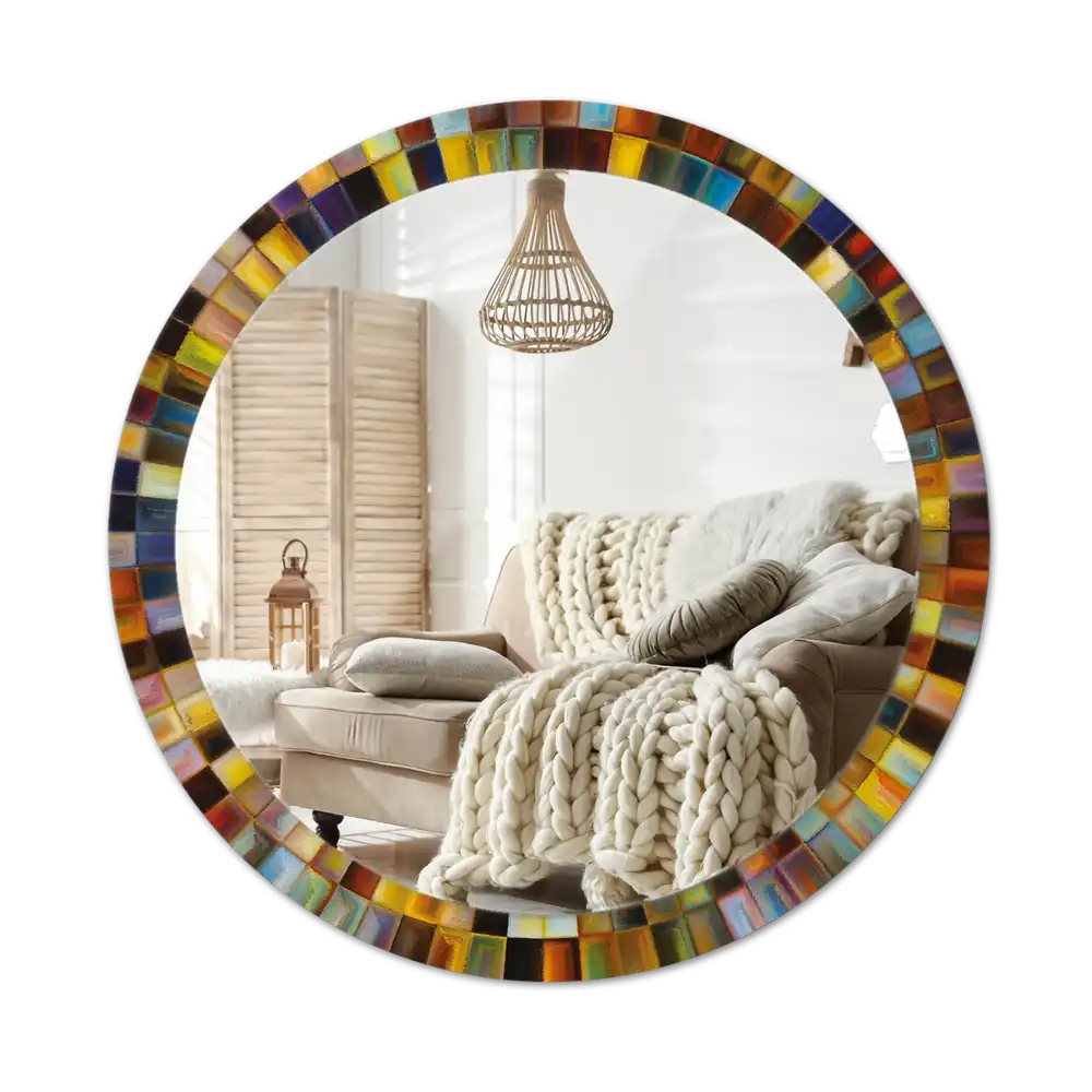 Tiskano okroglo ogledalo Barviti žarki