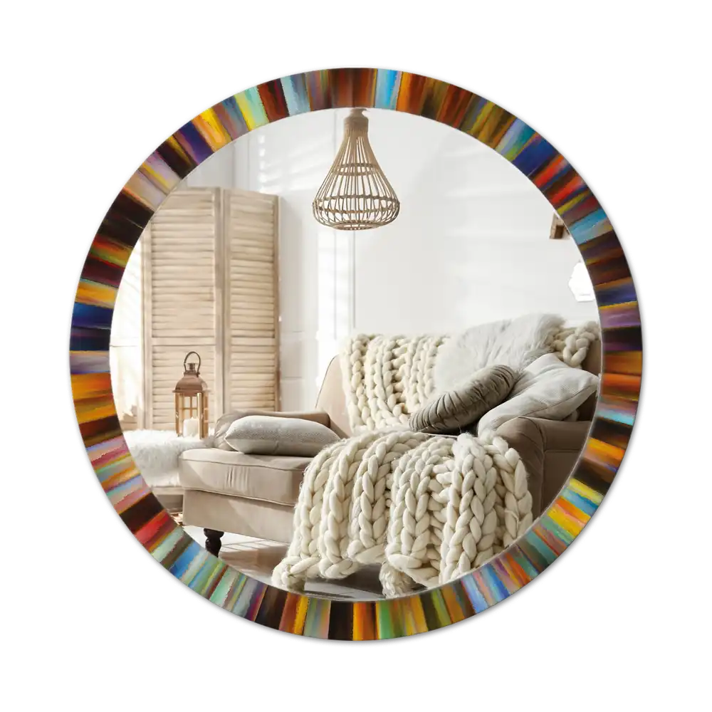 Tiskano okroglo ogledalo Barviti žarki