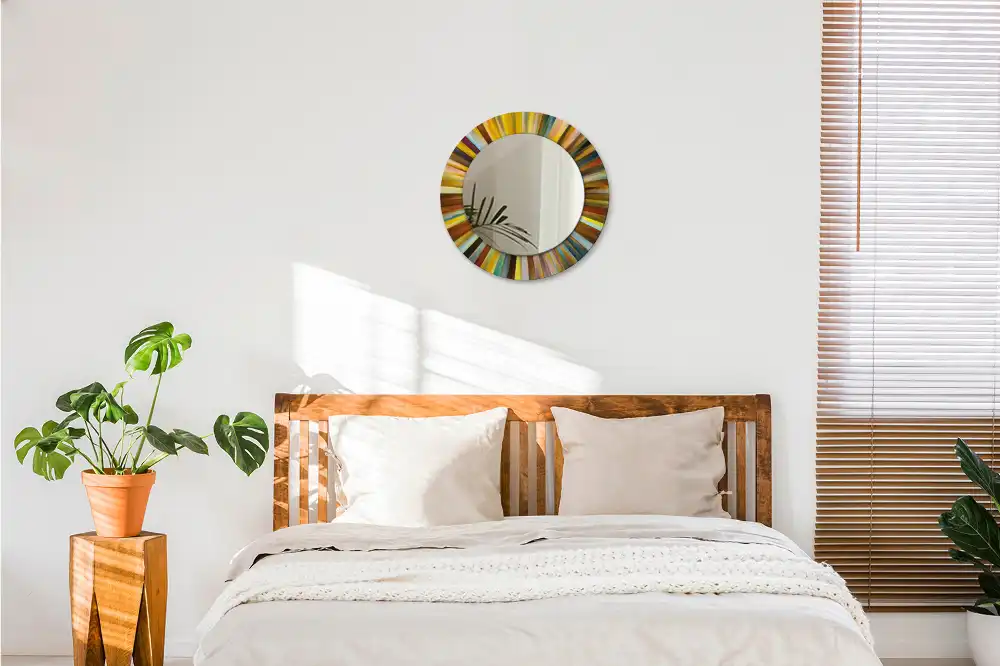 Tiskano okroglo ogledalo Barviti žarki