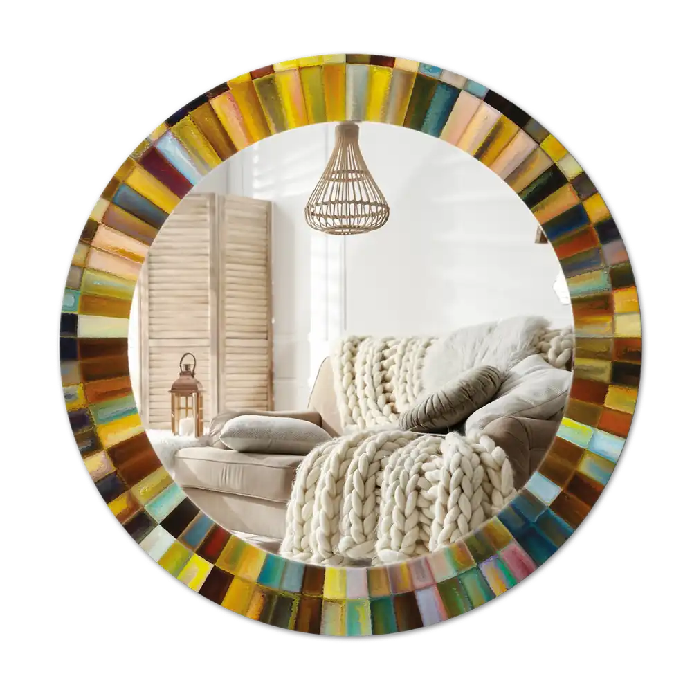 Tiskano okroglo ogledalo Barviti žarki