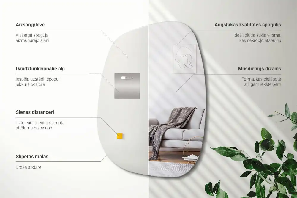 Organsko ogledalo nežna oblika