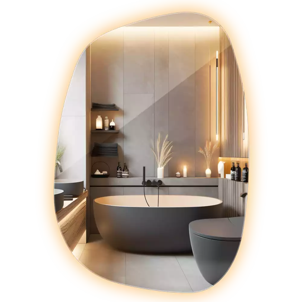 Ogledalo v obliki packe LED brez okvirja