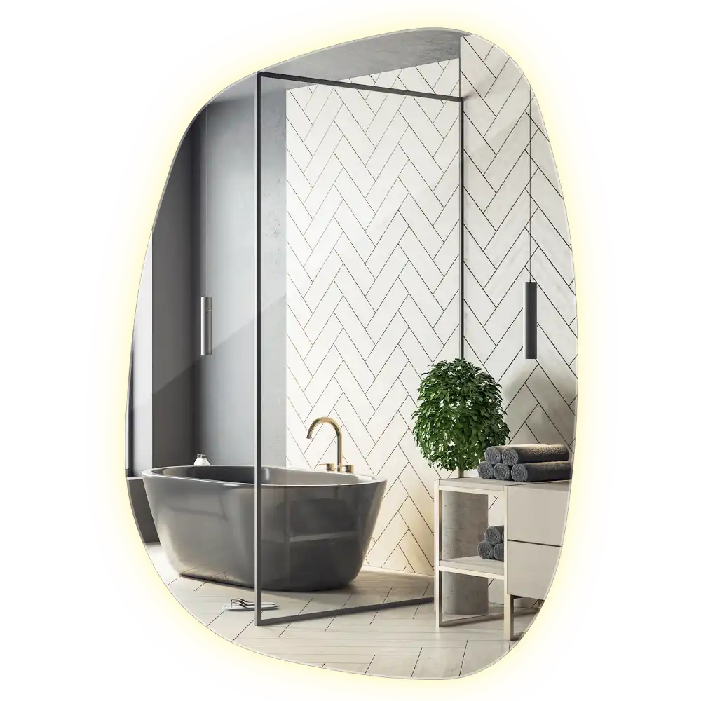 Ogledalo v obliki packe LED brez okvirja