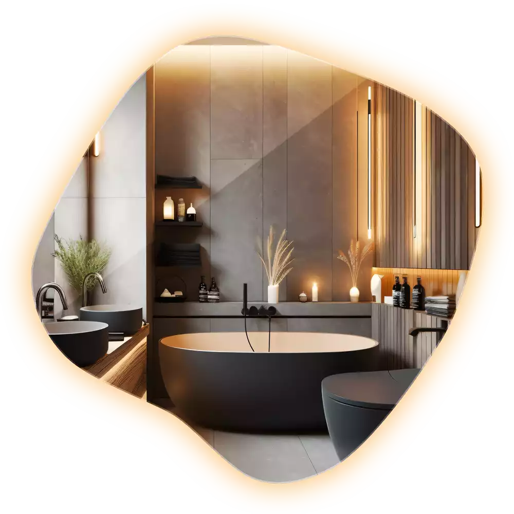 Edinstveno organsko ogledalo z LED osvetlitvijo