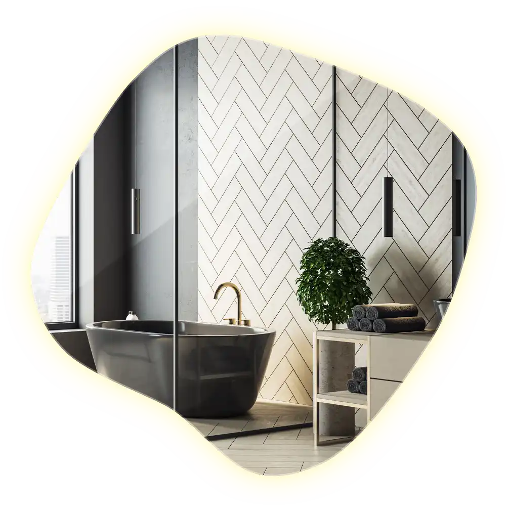 Edinstveno organsko ogledalo z LED osvetlitvijo