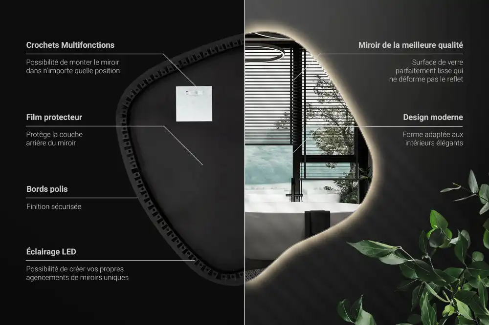 Edinstveno organsko ogledalo z LED osvetlitvijo