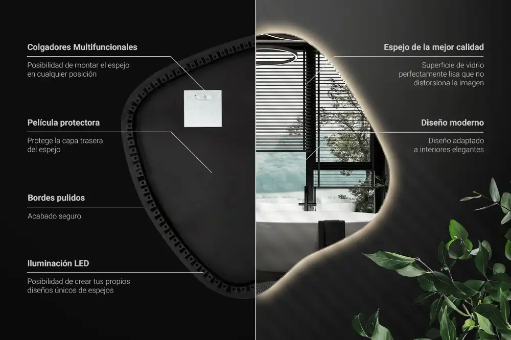 Edinstveno organsko ogledalo z LED osvetlitvijo