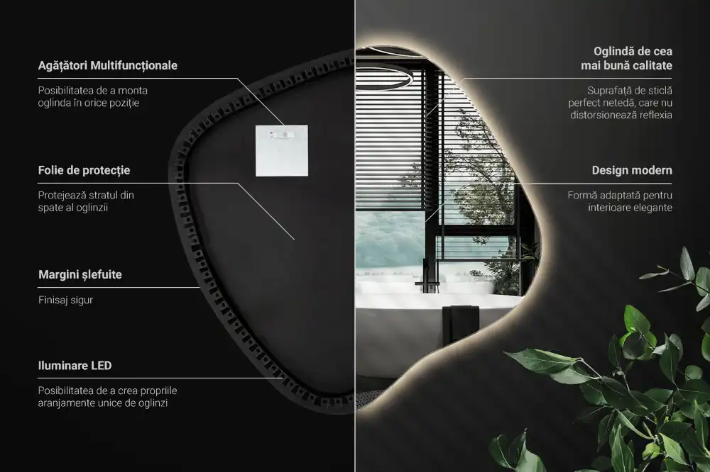 Edinstveno organsko ogledalo z LED osvetlitvijo