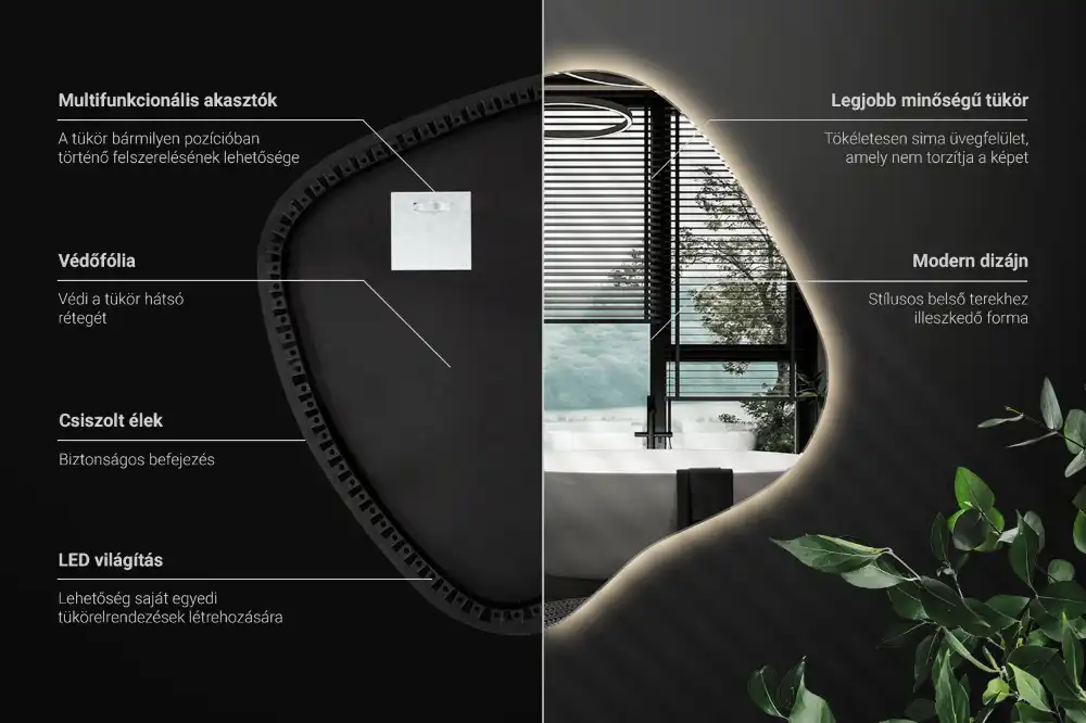 Edinstveno organsko ogledalo z LED osvetlitvijo