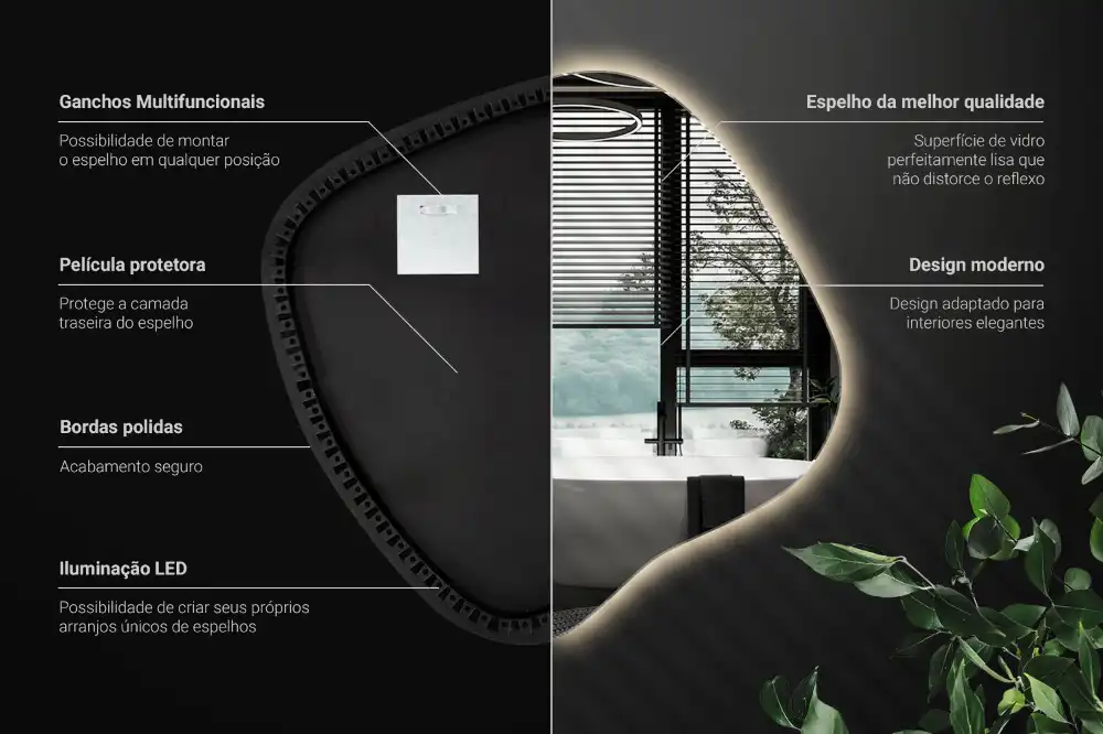 Edinstveno organsko ogledalo z LED osvetlitvijo