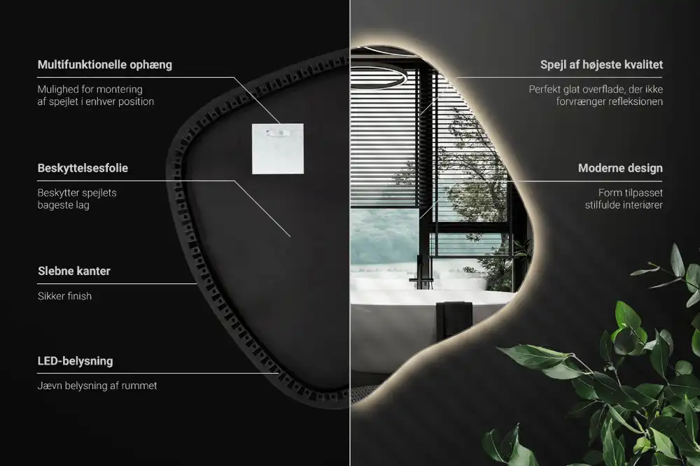 Edinstveno organsko ogledalo z LED osvetlitvijo