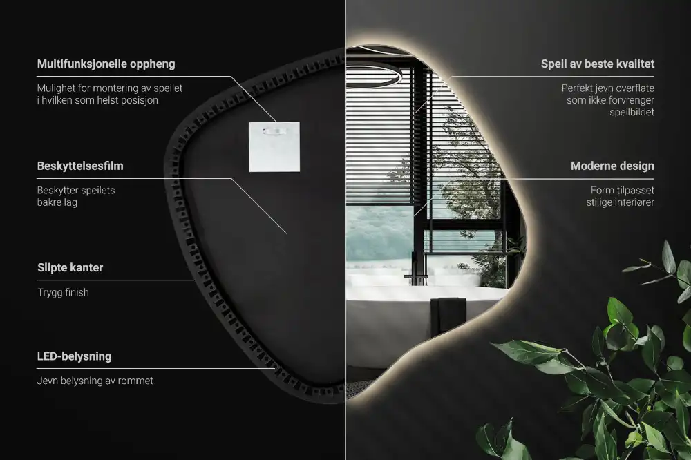 Edinstveno organsko ogledalo z LED osvetlitvijo