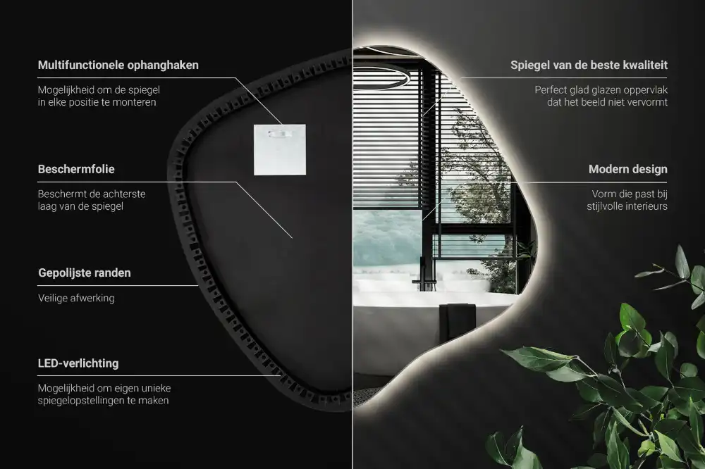 Edinstveno organsko ogledalo z LED osvetlitvijo