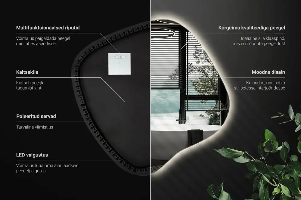 Edinstveno organsko ogledalo z LED osvetlitvijo