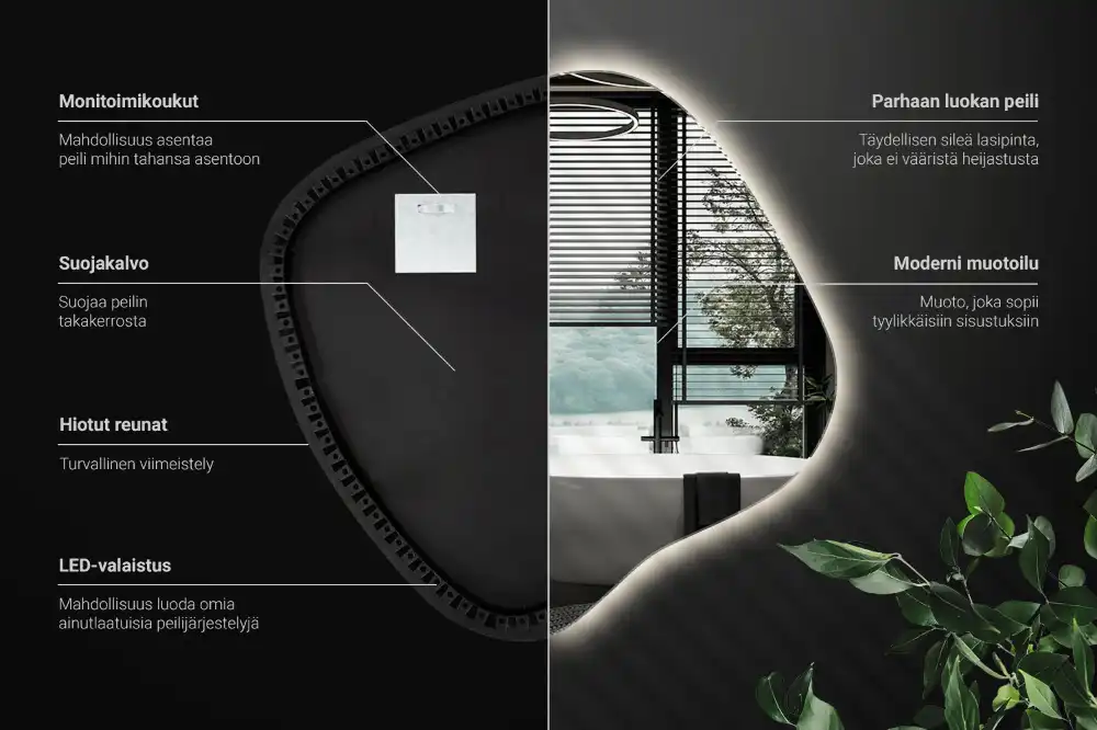 Edinstveno organsko ogledalo z LED osvetlitvijo