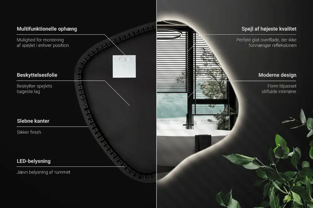 Edinstveno organsko ogledalo z LED osvetlitvijo