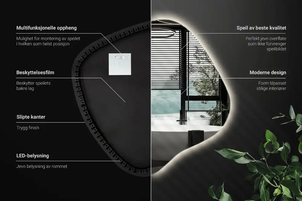 Edinstveno organsko ogledalo z LED osvetlitvijo